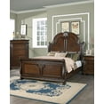 thumbnail image 1 of Luxurious Formal Brown Cherry 1pc Queen Size Bed Bedroom Furniture Sleigh Design Headboard Footboard MDF Veneer, 1 of 4