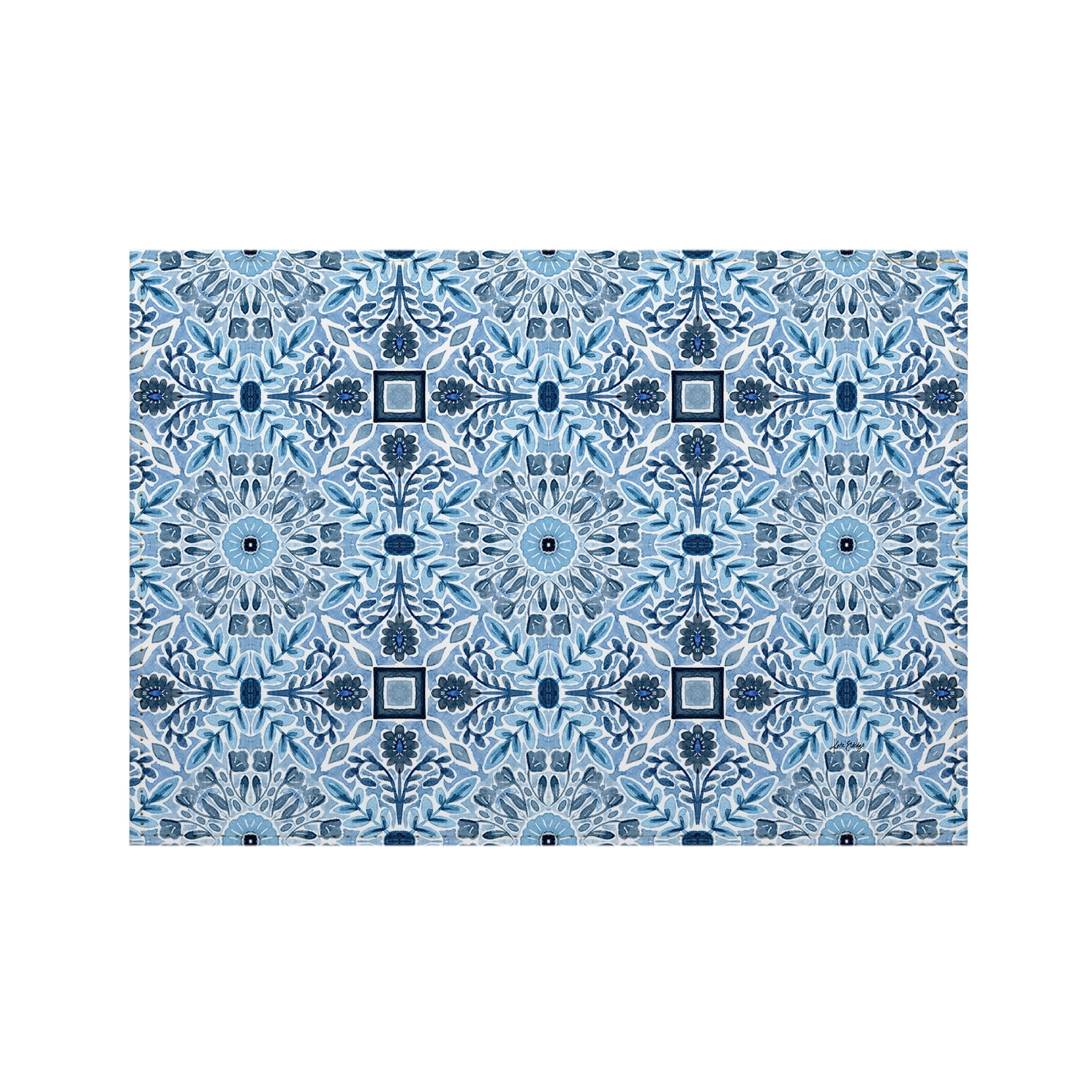 Luxurious Geo Floral Vegan Leather Placemats 4 Pack Look and Feel of Genuine Leather Infused with Copper