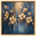 thumbnail image 1 of Luxurious Gold Blossoms Canvas Elegant Floral Art by Art Remedy, Gold Frame, 20" x 20", 1 of 7