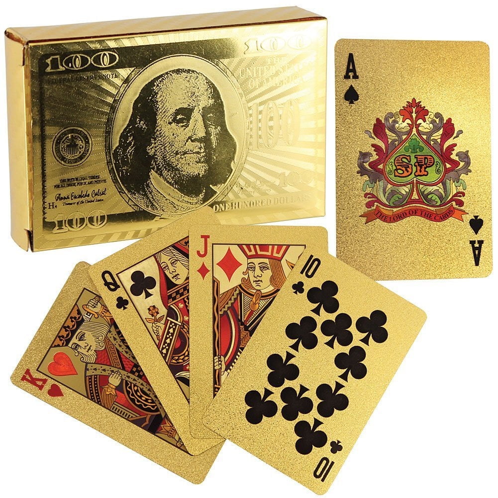 Luxurious Gold Foil Plated Deck of Playing Cards - 1 Pack of 52