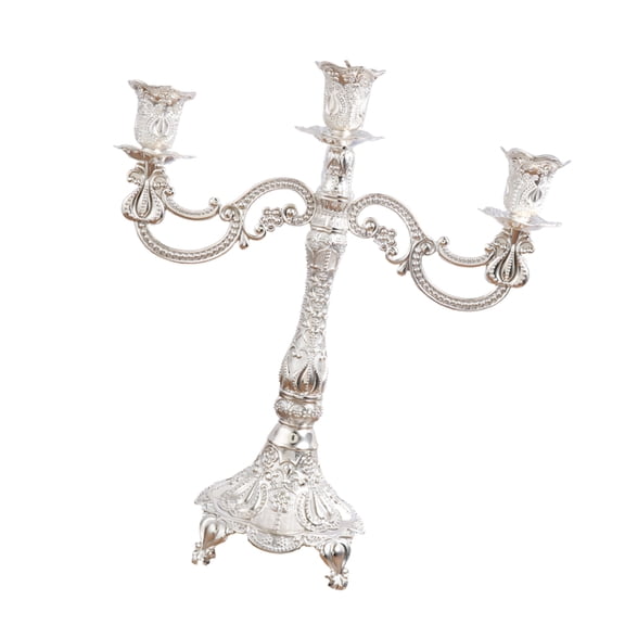 Luxurious Gold Metal Candelabra With Floral Carvings For Wedding Centerpieces And Home Decor