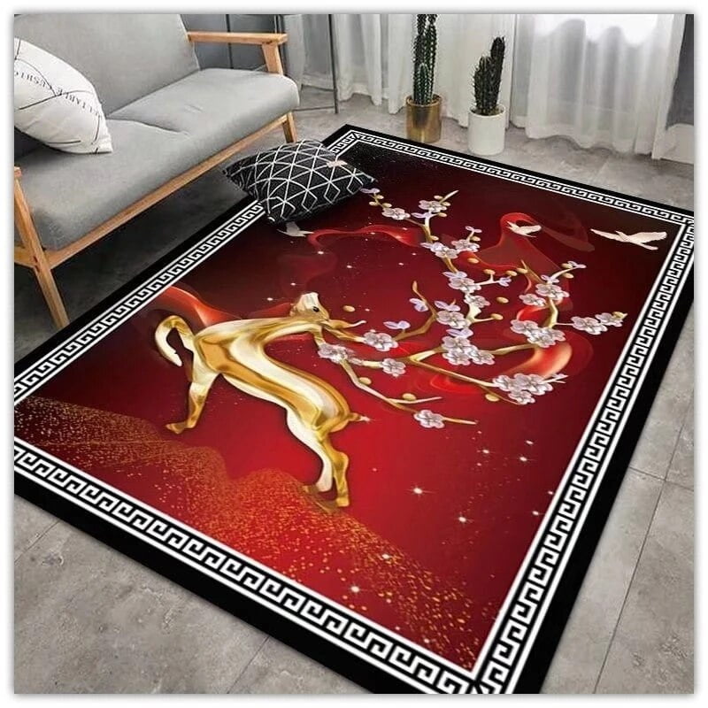 Luxurious Golden Velvet Carpets Living Room Decoration Balcony Bedroom