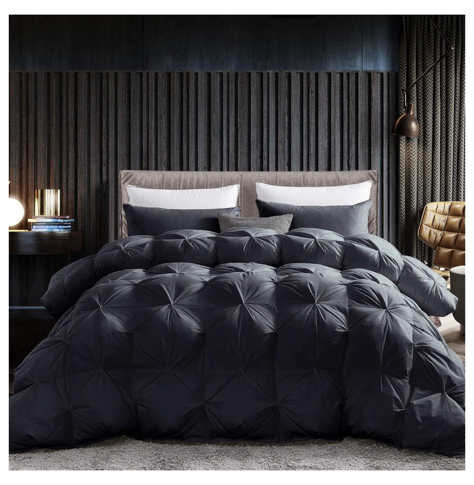 Luxurious Goose Down Comforter Duvet Insert, Baffle Box Construction