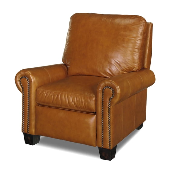 Luxurious Hand-Crafted Tan Leather Recliner