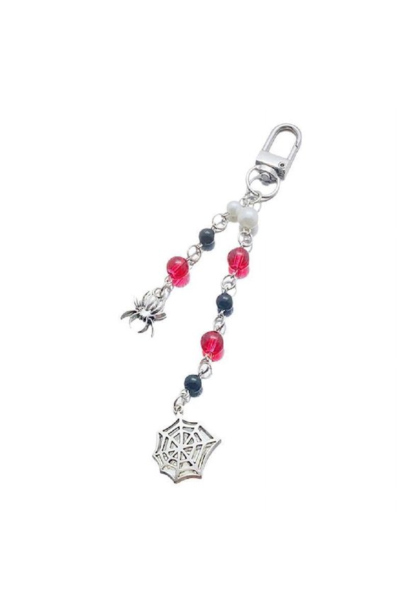 Luxurious Handmade Beaded Keychain with Acrylic Detail Keyring Phone Purse Decoration Accessory for Trendy Individuals