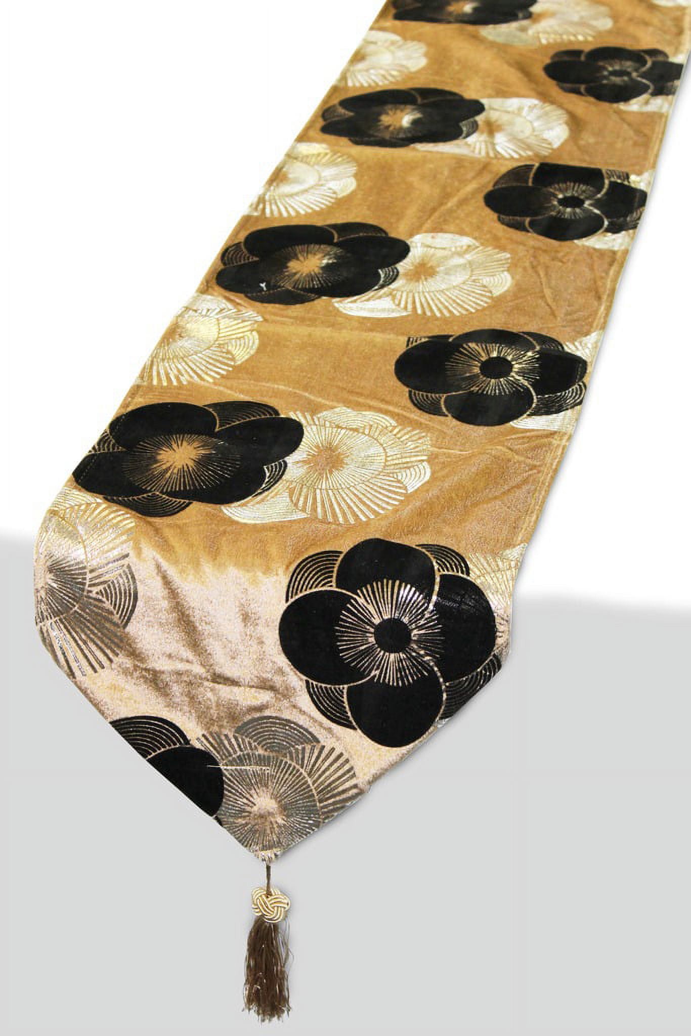 Gold Woven Heritage Fabric Luxurious Vintage Table Runner
