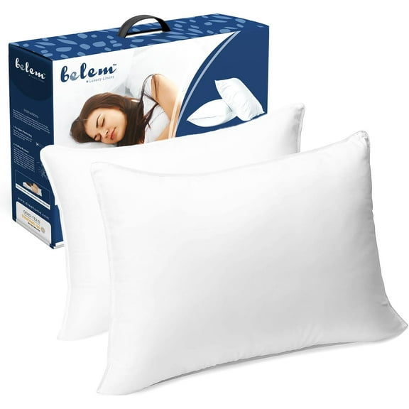 Luxurious Hotel Collection | Down Alternative Pillows Queen Size Set of 2 | Bed Pillows for Sleeping 20" x 28" | Medium Density Side, Back, or Stomach Sleepers Pillow