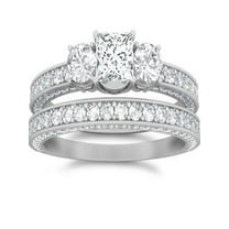 Luxurious Inexpensive Diamond Wedding Ring Set 1 Carat Princess Cut Diamond on 10k Gold