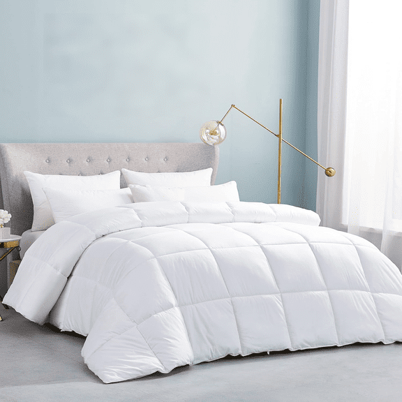 Luxurious King/California King (Cal King) Hard-to-FIND 90 Oz Fill Weight Goose Down Comforter, 600 Thread Count 100% Egyptian Cotton Cover, 750 Fill Power, Solid White Color