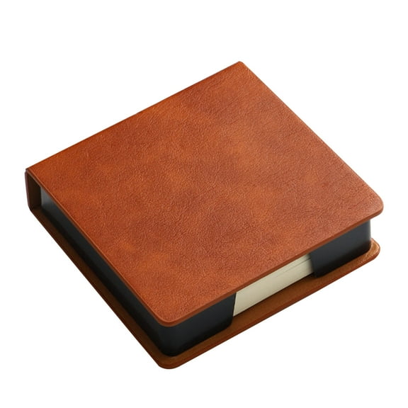 Luxurious Leather Memo Note Dispenser for Case Desktop Name Cards Sticky Note Holder for Student Journalist