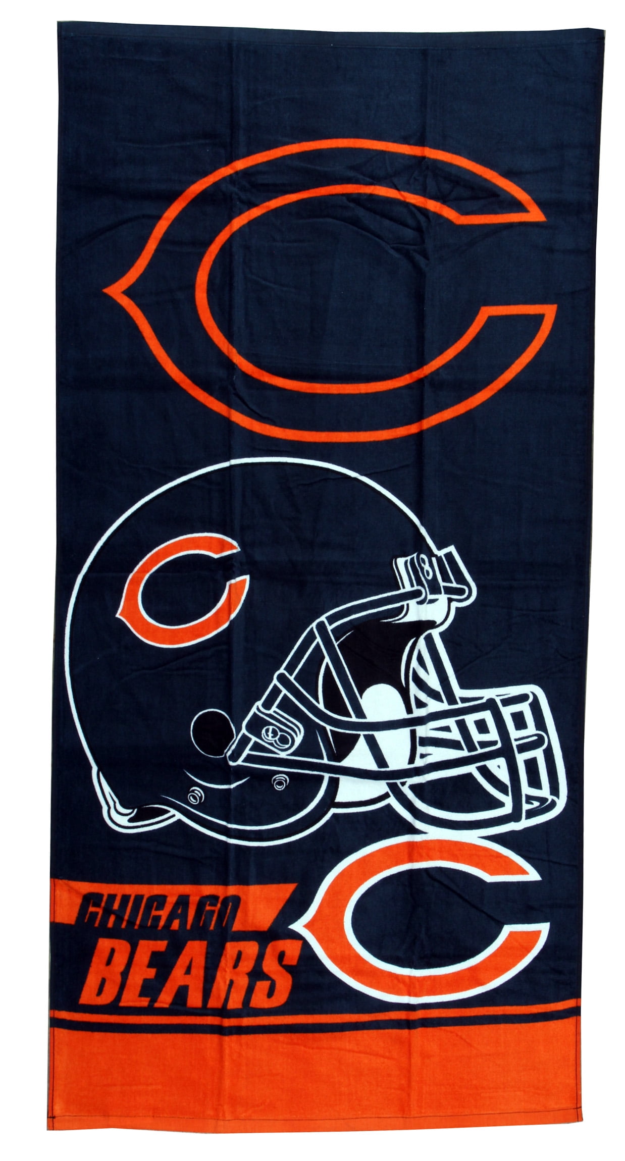 Luxurious - Licensed Football Team Chicago Sports - 100% Cotton Velour Beach Towel – Soft, Absorbent, and Stylish!