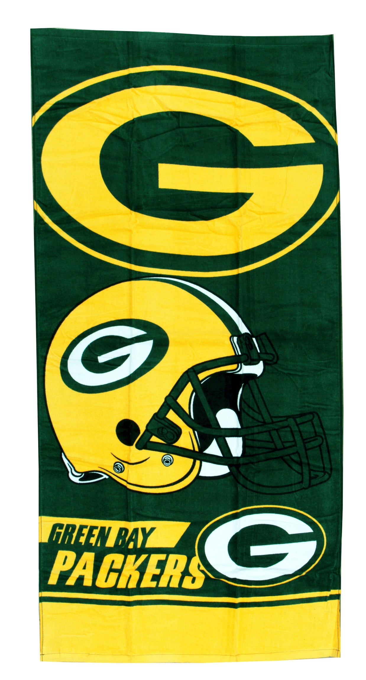 Luxurious - Licensed Football Team Green Bay Sports - 100% Cotton Velour Beach Towel – Soft, Absorbent, and Stylish!