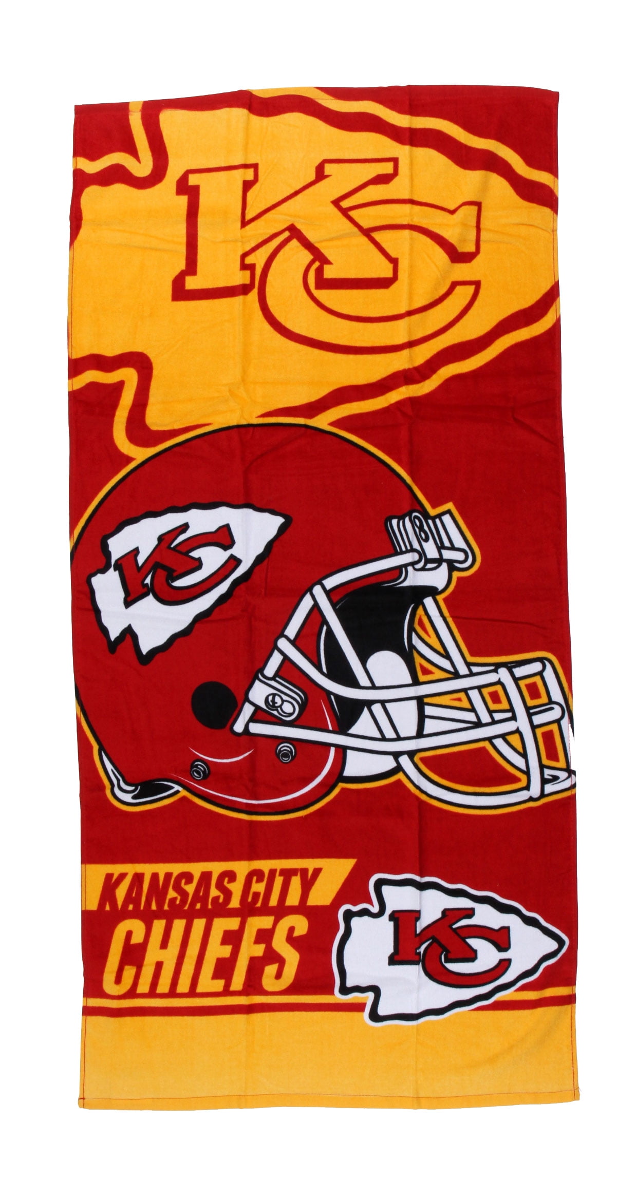 Luxurious - Licensed Football Team Kansas City Sports - 100% Cotton Velour Beach Towel – Soft, Absorbent, and Stylish!