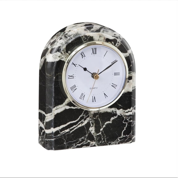 Luxurious Marble Desk Clock – Hand Carved, Polished Modern Table Clock – Durable & Functional Bedside Clock - Multipurpose Home Interiors Decor - One-of-a-Kind Decorative Objects