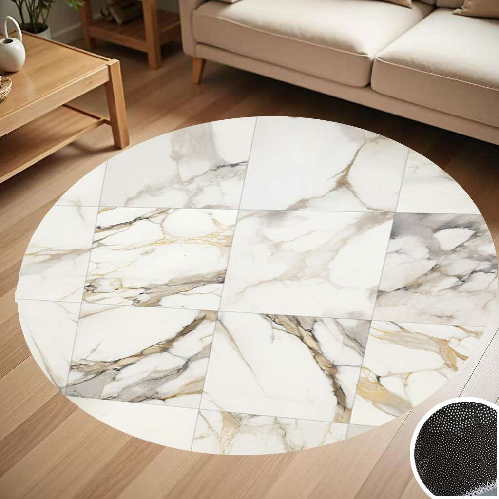 Luxurious Marble Round Carpet Living Room Bedroom Home Decoration ...
