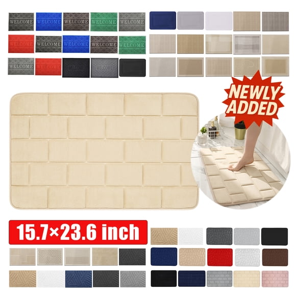 Luxurious Memory Foam Bath Rug – Soft Velvet, Super Absorbent, Non-Slip, Quick Drying, Machine Washable for Bathroom Use