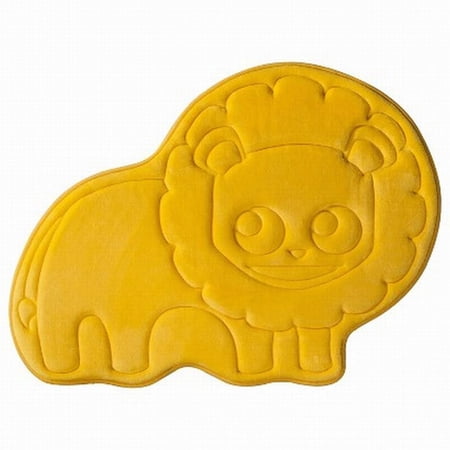 Luxurious Memory Foam Yellow Lion Bath Mat Skid Resistant Throw Rug 20x27