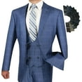 thumbnail image 1 of Luxurious Men's 3-Piece Glen Plaid Pattern Suit, Blazer, Vest and Pants w/1 Pair of Socks - Oxford 46R, 1 of 3