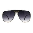 thumbnail image 1 of Luxurious Mens Rimless Rectangular Baller Gangster Officer Sunglasses Gold Black Smoke, 1 of 4