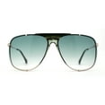 thumbnail image 1 of Luxurious Mens Rimless Rectangular Baller Gangster Officer Sunglasses Gold Green, 1 of 4