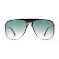 thumbnail image 1 of Luxurious Mens Rimless Rectangular Baller Gangster Officer Sunglasses Gold Green, 1 of 4