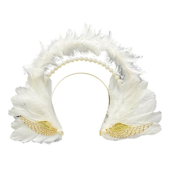 Luxurious Metal Headdress Feathered Headband for Festivals and Performances