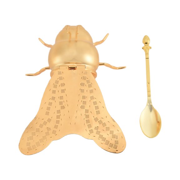 Luxurious   Metal Honey Containers with Dipper Honey Storage Jar Decorative Ornament for Storage Gold