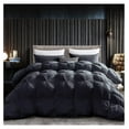 thumbnail image 1 of Luxurious Oversized California King Goose Down Comforter, 108 X 98 inches, UNIQUE Black Pinch Pleat, 600 Thread Count, 100% Egyptian Cotton Cover, 80 Oz Fill Weight, 750 Fill Power, 1 of 7