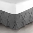 thumbnail image 1 of Luxurious Pinch Pleated Bed Skirt, Easy Fit 14" Tailored Drop, Hotel Quality Pinch Pleated Bed Skirt - 100% Microfiber -Extra Soft & Wrinkle Free-Twin-XL Size-Dark Gray Solid, 1 of 4