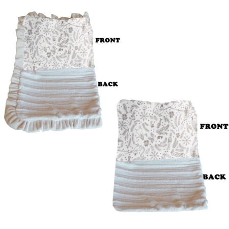 Dog, Puppy Pet or Cat Sleepytime Cuddle Blankets, "Cream Holiday Whimsy"