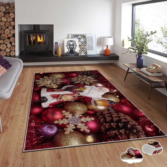 Luxurious Polyester Area Rug, 5.2 x 7.5 Feet | 740 g/m Velvet Fabric with Non-Slip Dot Underside | Laminated Sponge for Comfort