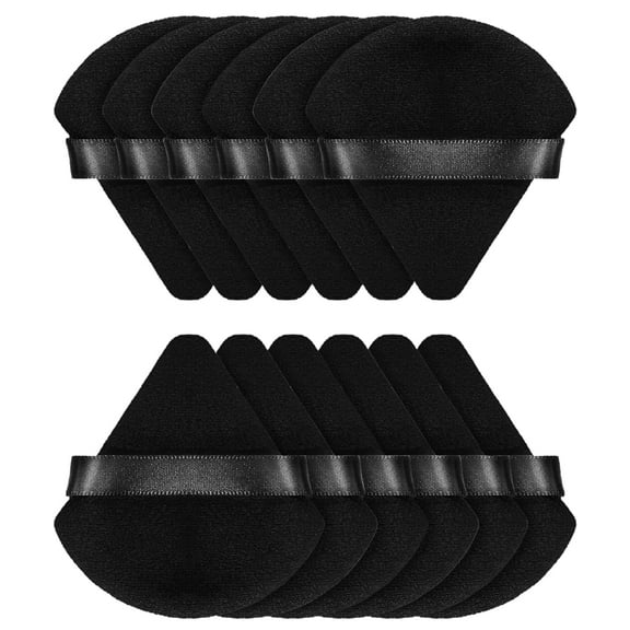Luxurious Powder Puffs, Triangle Powder Puff with Ultra-Soft and Breathable Velvet for Precise Makeup Application, 12pcs Pure Cotton Material Makeup Tools