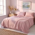 thumbnail image 1 of Luxurious Pure French Linen Sheets set 1 Fitted Sheet 1 Flat Sheet 2 Pillowcases - Full Size Pink, 1 of 6