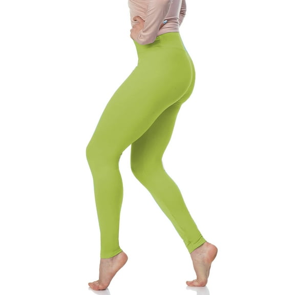 Luxurious Quality High Waisted Leggings for Women - Workout & Yoga Pants Plus (Petite (S-XL), Kiwi Colada)