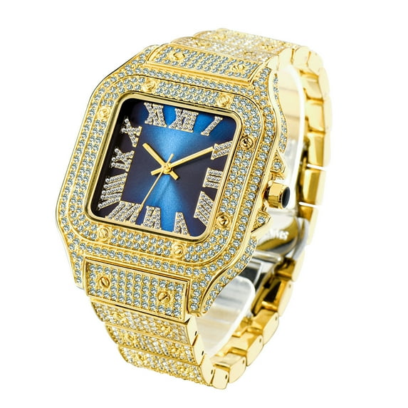 Luxurious Rhinestone Accent Analog Quartz Watch - Elegant Party Dress Watch for Men Perfect for Everyday Wear and Special Occasions