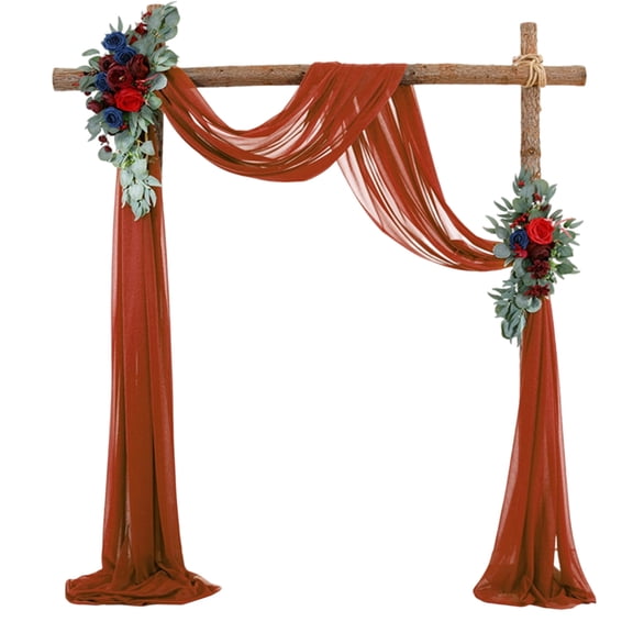 Luxurious Rusts Pearls Chiffons Fabric Arch Draping Wedding Arch Drape for Ceremony Decorations