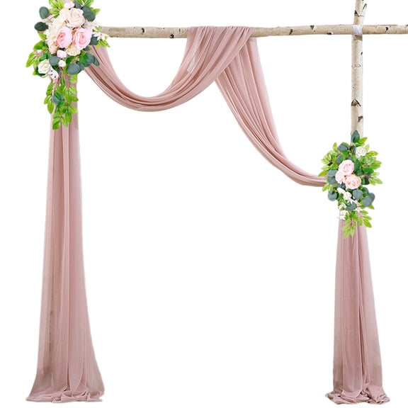 Luxurious Rusts Pearls Chiffons Fabric Arch Draping Wedding Arch Drape for Ceremony Decorations