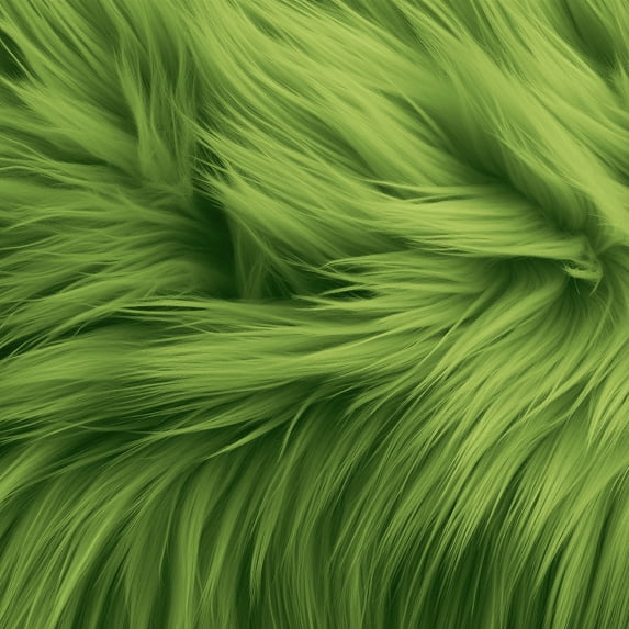 Luxurious Shaggy Faux Fur Tablecloth | Elegant Apple Green Faux Fur for Standard Rectangular Dining Table (60" x 120") Design by FabricLA