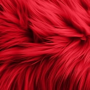 Luxurious Shaggy Faux Fur Tablecloth | Elegant Red Faux Fur for Standard Square Dining Table 52" x 52" Design by FabricLA