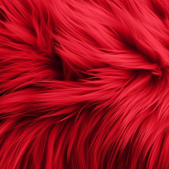 Luxurious Shaggy Faux Fur Tablecloth | Elegant Red Faux Fur for Standard Square Dining Table (52" x 52") Design by FabricLA