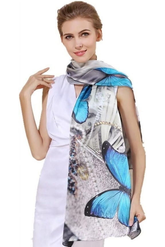 100% Mulberry Silk Scarfs Small Square Scarf 21" x 21" Neck Scarf Breathable Lightweight for Women Gift Packed Silk Long Mulberry Scarf