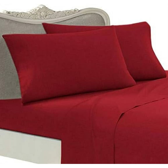 Luxurious Six (6) Piece Burgundy Solid Solid/Plain, Queen Size, 1500 Thread Count Ultra Soft Single-Ply 100% Egyptian Cotton, Extra Deep Pocket Bed Sheet Set with Four (4) Pillow Cases 1500TC
