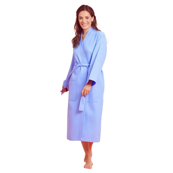 Luxurious Soft Absorbent Lightweight Long Kimono Waffle Spa Bathrobe for Women