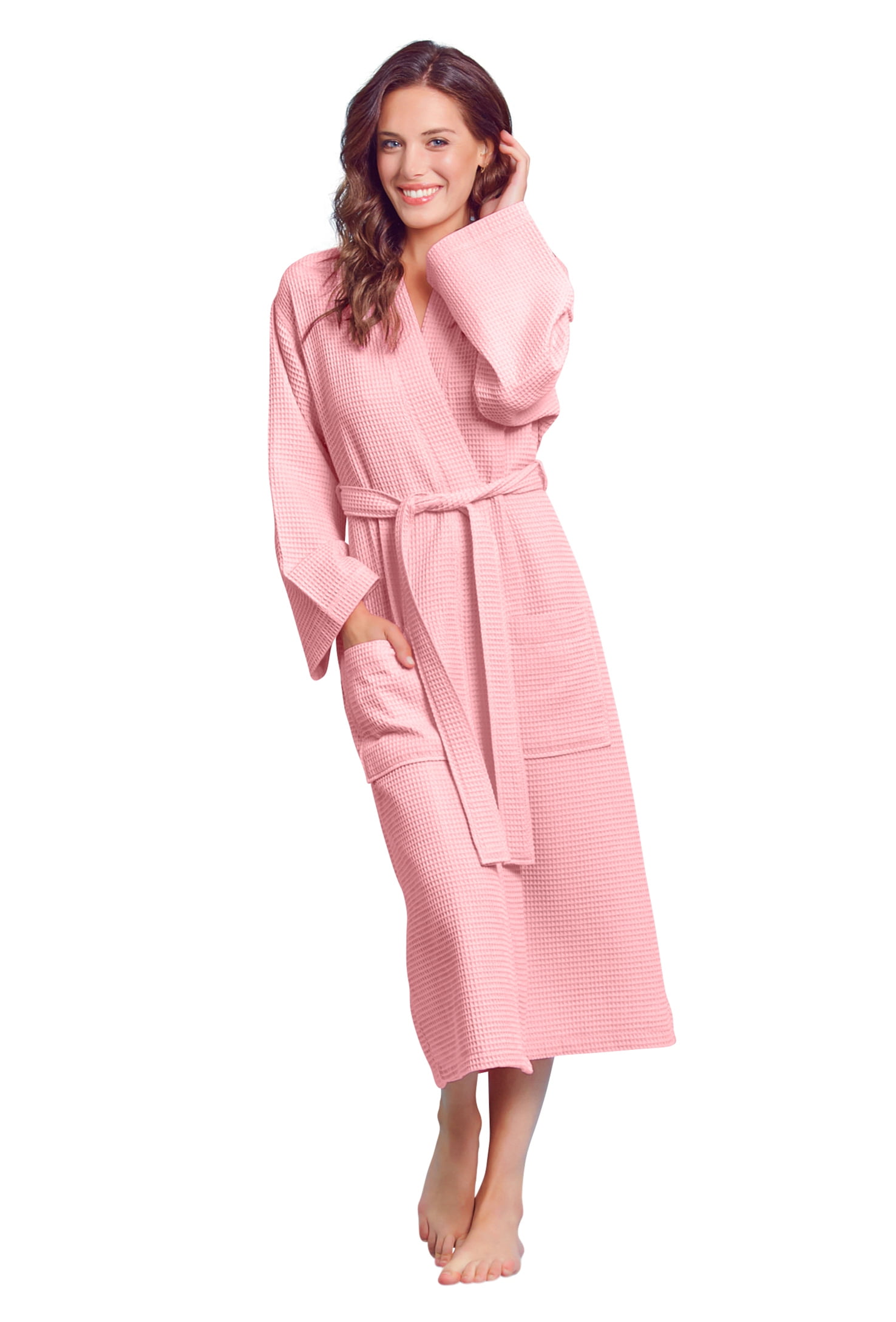 Luxurious Soft Absorbent Lightweight Long Kimono Waffle Spa Bathrobe ...