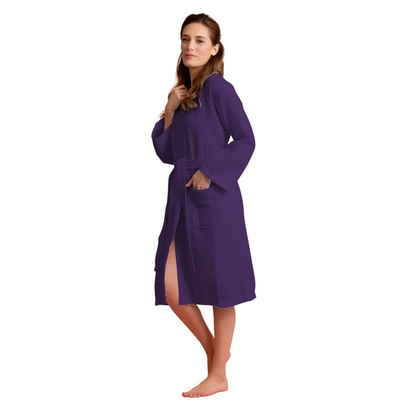 Luxurious Soft Absorbent Lightweight Long Kimono Waffle Spa Bathrobe for Women