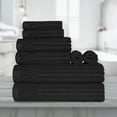 thumbnail image 1 of Luxurious Soft Cotton 8-Piece Towel Set, Black by Blue Nile Mills, 1 of 9