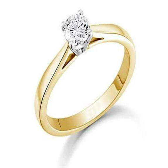 Luxurious Solitaire Wedding Ring 0.25 Carat Round Cut Diamond on Gold