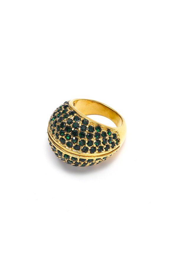 Luxurious SteelD1am0ndsRing For Women With White Red Green Stones Sturdy Allergy resistant Size 6 To 10