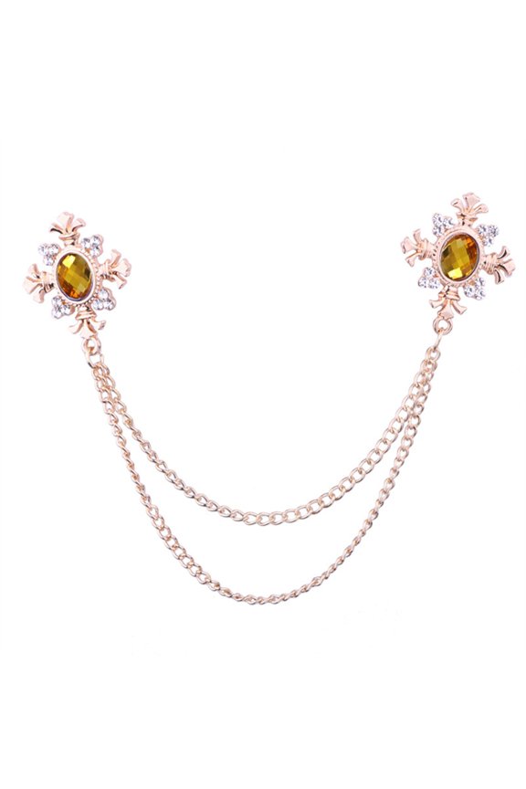 Luxurious Tassels Designs Rhinestones Collar Brooch Badage Pin Unique Accent