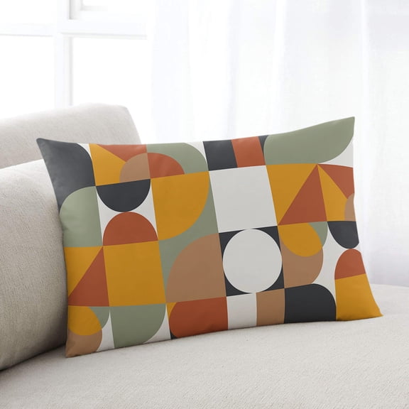 Luxurious, Throw Pillow Covers, Abstract Middle Century European American Colors Soft Breathable Pillow Cases with Zipper for Sleeping, King Size Pillowcases for Couch Bed Sofa Chair 20x36 Inches